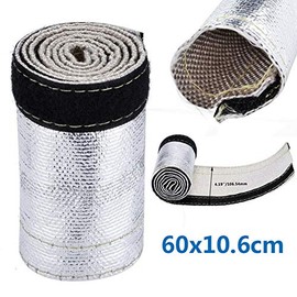 Insulated Wire Tube Cover, Heat Protection Sleeve Made of Fiber Fabric with Aluminized Outer Layer for Electrical Wires for Cables