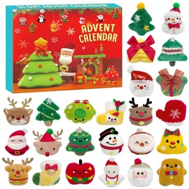 Dkomekii Advent Calendar 2025 for Kids Christmas Countdown with 24 PCS Mini Collectible Plushies, Stocking Stuffers, Cute Plush