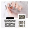 DDS COSMETICS Uñas Postizas Gris Mate Adheribles Contra Agua Press