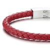 COOLSTEELANDBEYOND Unisex Mens Women Thin Red Braided Leather Bracelet Leather