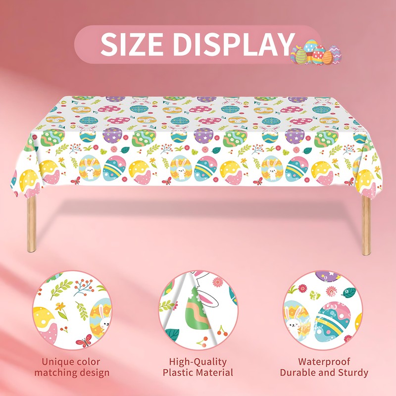 Easter Table Cloth,Easter Decorations,Easter Wipe Clean Table Cloth,Egg Chick PVC