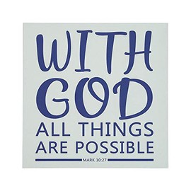Fun Express "With God All Things Are Possible" Tabletop Decor – Inspirational Motivational Home & Office Decor – Perfect Religious Gift for Loved Ones – Elegant & Uplifting Accent Piece – 1 Piece