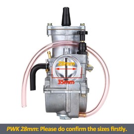 SVKZGFZ PWK 28mm Carburetor for Honda Kawasaki Suzuki Yamaha 50CC 125CC 150CC 250CC 500CC ATV Quad Scooter Dirt Pit Mini Bike Universal Engine Carb (with Red Air Filter)