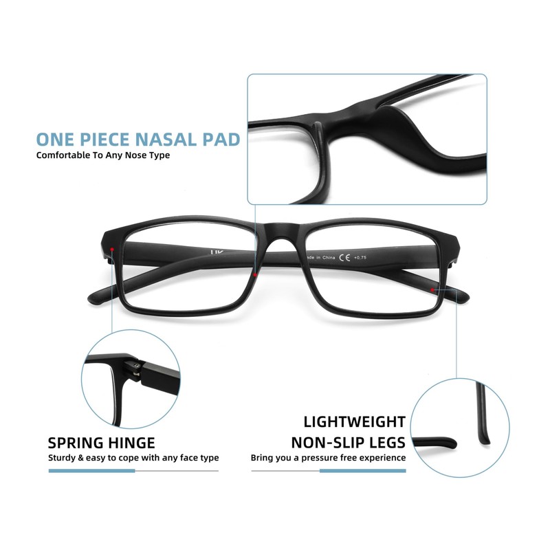 MODFANS Reading Glasses Men Readers 4 Pack,Blue Light Blocking Reding