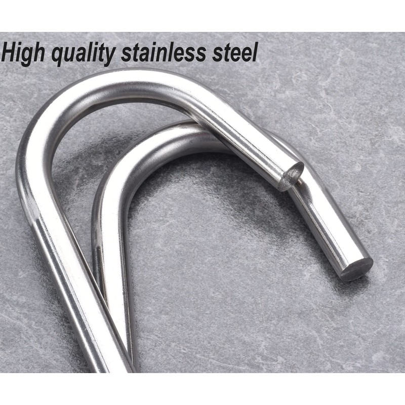 HONSHEN 12mm Heavy Duty Meat Hooks,10 inch Stainless Steel S-Hooks