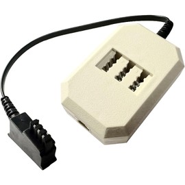 G-TELWARE® Slim Version Analogue Adaptor / Splitter TAE F-Western Male to TAE Female NFF N-NFF and RJ11 0.2 m (F-NFN, 0.2M)