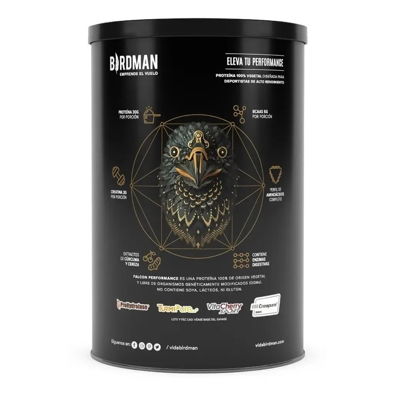 Birdman Falcon Performance Proteina Vegetal Premium 722 Gr Sabor Golden