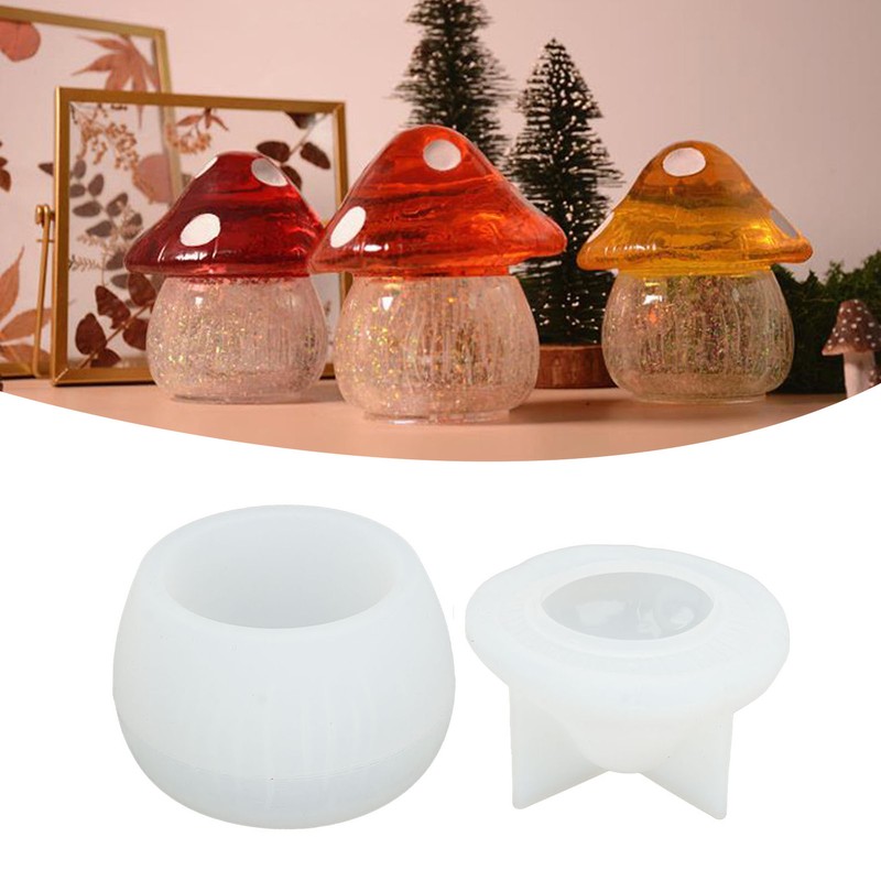 Mushroom Jar Silicone Molds Easy Demoulding Flexible Reusable Container Box