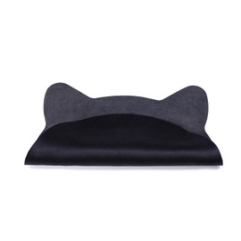 Alfombrilla de ratón con diseño de gato, accesorio de escritorio, lindo tapete de mouse para computadora portátil de oficina (negro)