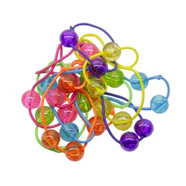 12 Bandas Bolitas para Cabello Coletero Elastico de Acrilico con Bolsa De Almacenamiento Accesorios para el Pelo Colores Surtidos en Bolsita Resellable BY VITALIASHOP (Diseño Bolitas)