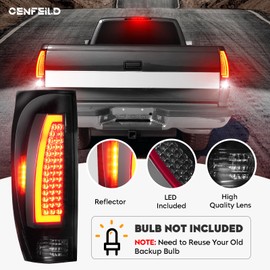 LED Tail Lights Assembly + 3rd Third Brake Cargo Lamp Compatible with 2002-2006 Chevy Avalanche 1500/2500 (4-Door Crew Cab), High Mount Stop Light Rear Taillight Smoked Lens, 3 Pcs