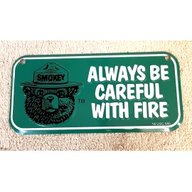 Smokey the Bear Bike License Plate GREEN  Only You Can Prevent Forest Fires [P1]