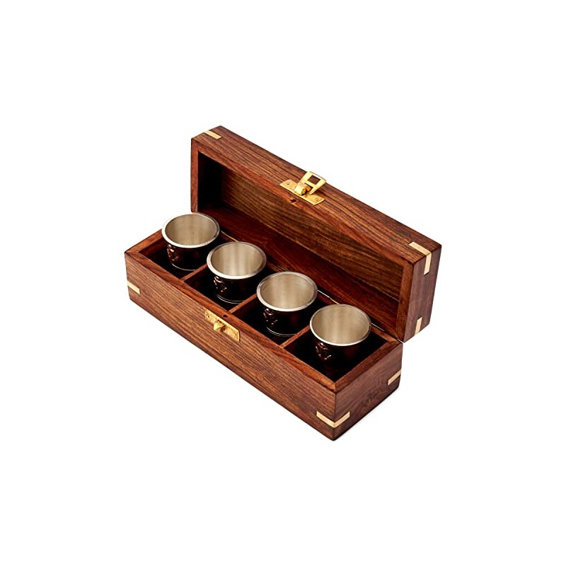 NKlaus Maritime 11709 Set of 4 Shot Cups Made of