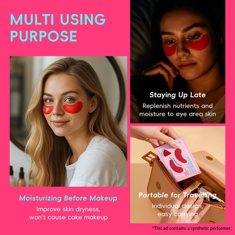 QUIYUM Watermelon Niacinamide Lip & Eye Mask Set, Facial Skincare(12