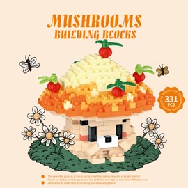 Jam Mushroom Mini Cute Mushroom Animals Building Toy Set Adorable Plant Blocks for Creative Play Bonsai Botanical Collection