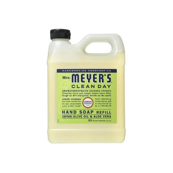 Hydrating Hand Soap Refill in Refreshing Lemon Verbena Scent for any Soap Dispenser for Bathroom & Kitchen Liquid Soap w/ Essential Oils for Hand Wash Cruelty Free Eco Friendly Products, 33 Fl OZ Per Bottle, 3 Bottles