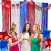 4th of July Foil Fringe Curtains, Red White Blue Streamers
