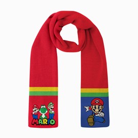 MAJEQZGY Mario Scarf Children's Scarf Winter Scarf Mario Autumn Winter Neckerchief Neck Warmer Christmas Scarf for Children Boys Girls Teenagers, red