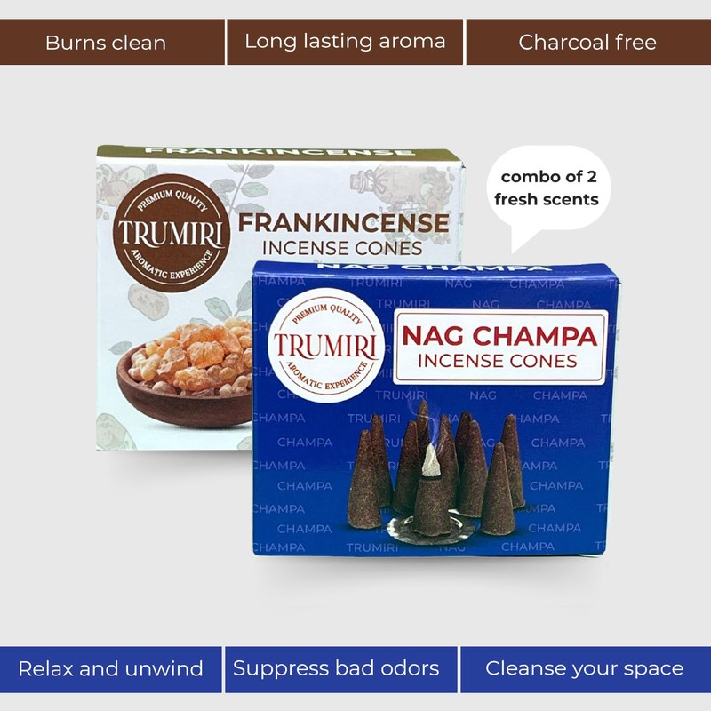 TRUMIRI Incense Cones - Combo Pack of 20 Cone Incense