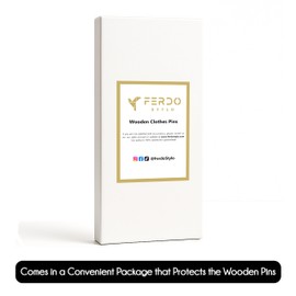 Ferdo Stylo Wooden Clothes Pins, 50 Pack, 2.9 in, Black Color, Clothes Pins Wooden, Clothespins, Clothes Pin, Rust Resistant with Heavy-Duty Coil for Pictures, Classroom, Decorations and Crafts