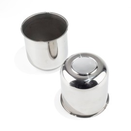 Rheedal 2Pcs 4.25inch Stainless Trailer Wheel Center Caps Push Through 4.25" Bore 4.29" Tall Top Removable Hub Cap for Truck SUV RV Wheel Rim, Chrome Wheel Cover