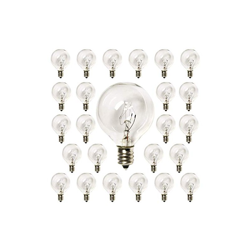 30 Pack of G40 Replacement Bulbs, 5 Watt G40 Globe