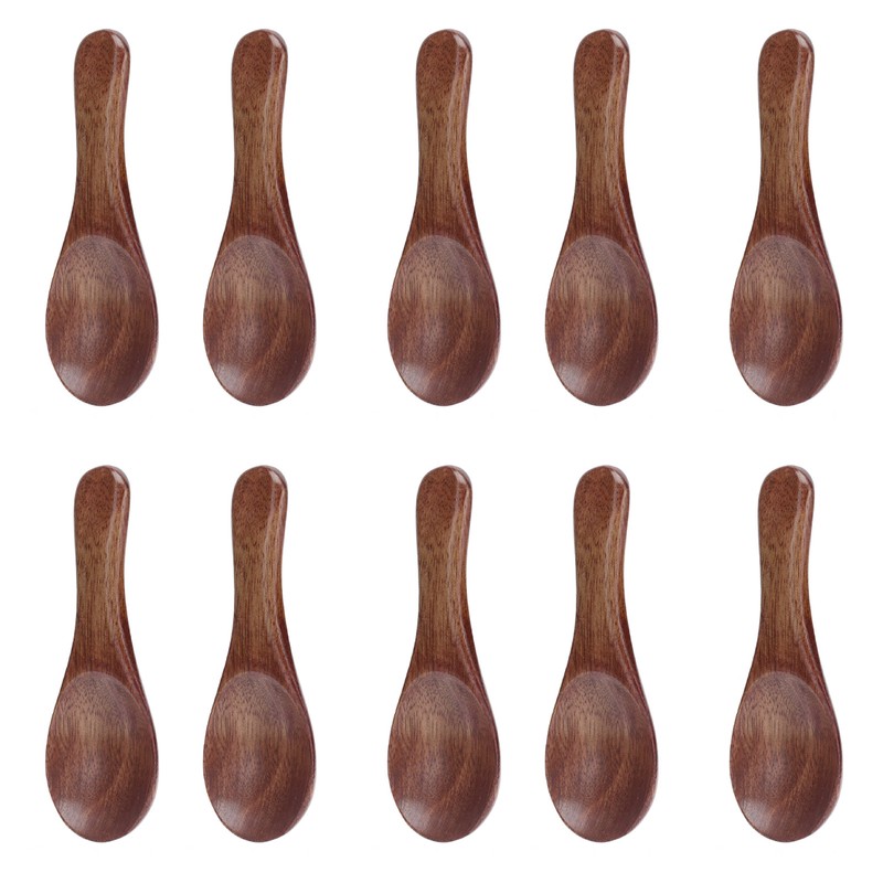 10pcs Small Wooden Spoons Cooking Condiments Spoons for Kitchen Seasoning