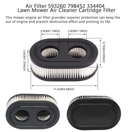 LESIWHOS Lawn Mower Air Filter - 593260 Air Filter Replacement Compatible with Bri-ggs& Str-atton Series Engine 550E 500EX 550EX 625 575EX 4247 5432 5432K (Pack of 6)