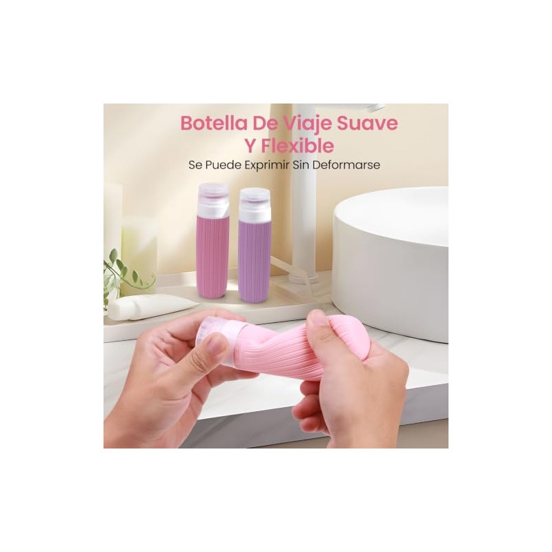 16 Pcs Botellas de Viaje de Silicona, 90ml Kit de