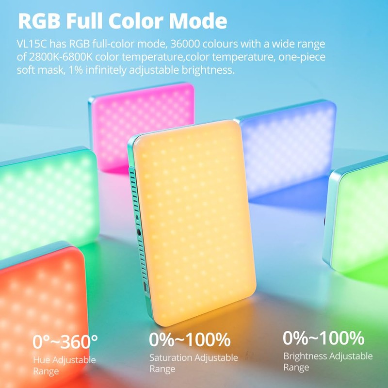 AMBITFUL Video Lighting with App Control, RGB Full Colour, 10