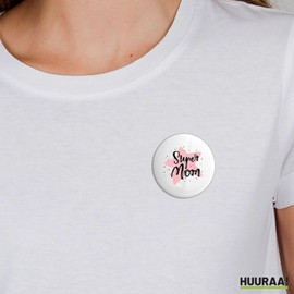 Huuraa Ansteckbutton Super Mom Beste Mama Geschenk Größe 59mm Super Mom Accessoire