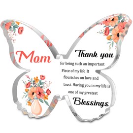 Gifts for Mom-5x3.8 Inch Butterfly-Shaped Acrylic Keepsake, Express Your Love and Gratitude with this Meaningful Keepsake, Unique Present for Mother's Day, Birthdays, Christmas or Any Special Occasion