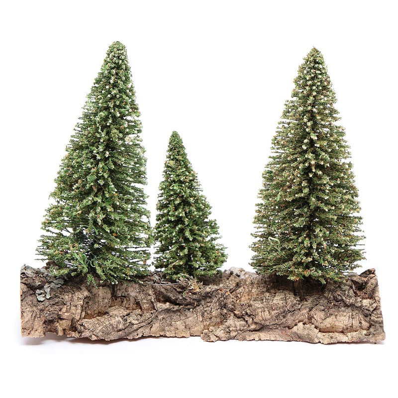 Holyart Three Pine on Rock for DIY Nativity Scene