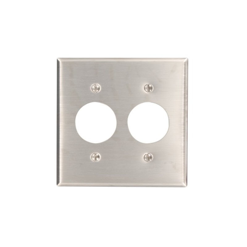 Leviton 2-Gang Hole Device Wallplate, Standard Size, Non-Magnetic Stainless Steel,