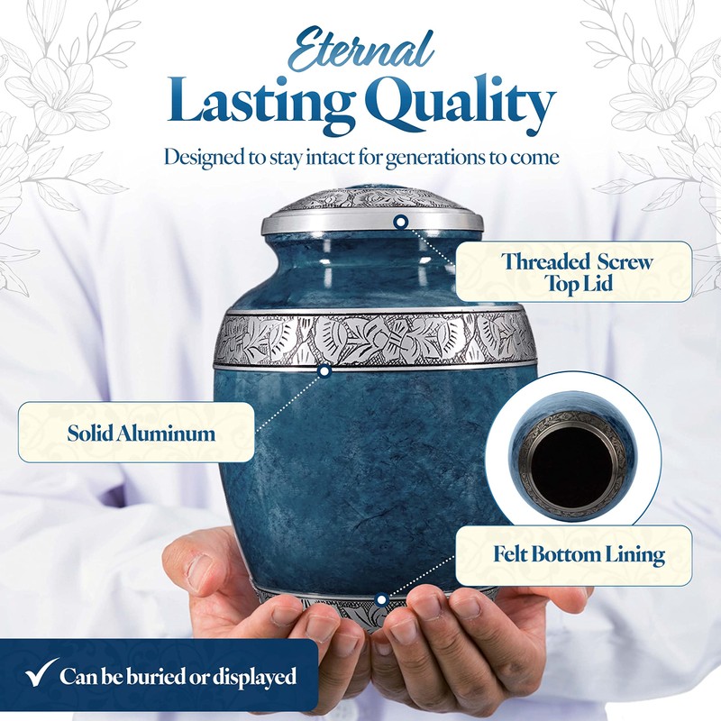 Cremation Urn for Adult Human Ashes - Funeral Memorial -