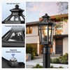 OPAXIS 2-Pack Post Lights Outdoor Hardwired, Modern Black Dusk to