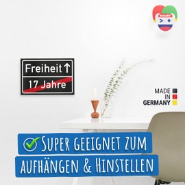DankeDir! Freiheit Achtzehn - Schild Ortsschild schwarz Geschenk 18. Geburtstag Freund Freundin Geschenkidee Geburtstagsgeschenk Volljährigkeit Geschenk 18er Geburtstagsparty