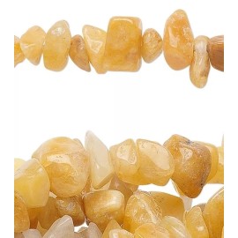 34" Strand Natural Golden Jade Mini to Extra Large Chip Beads