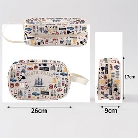 Vampire TV Show Merchandise Transparent Cosmetic Bag TVD Enthusiasts Gift Vampire Lover Clear PVC Makeup Bag Mystic Falls Virginia Est 01864 Gift for Fans (MysticClear-CA)