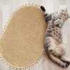 YIRDDEO Bath Mat Khaki Oval Rug with Pom Bathroom Rugs