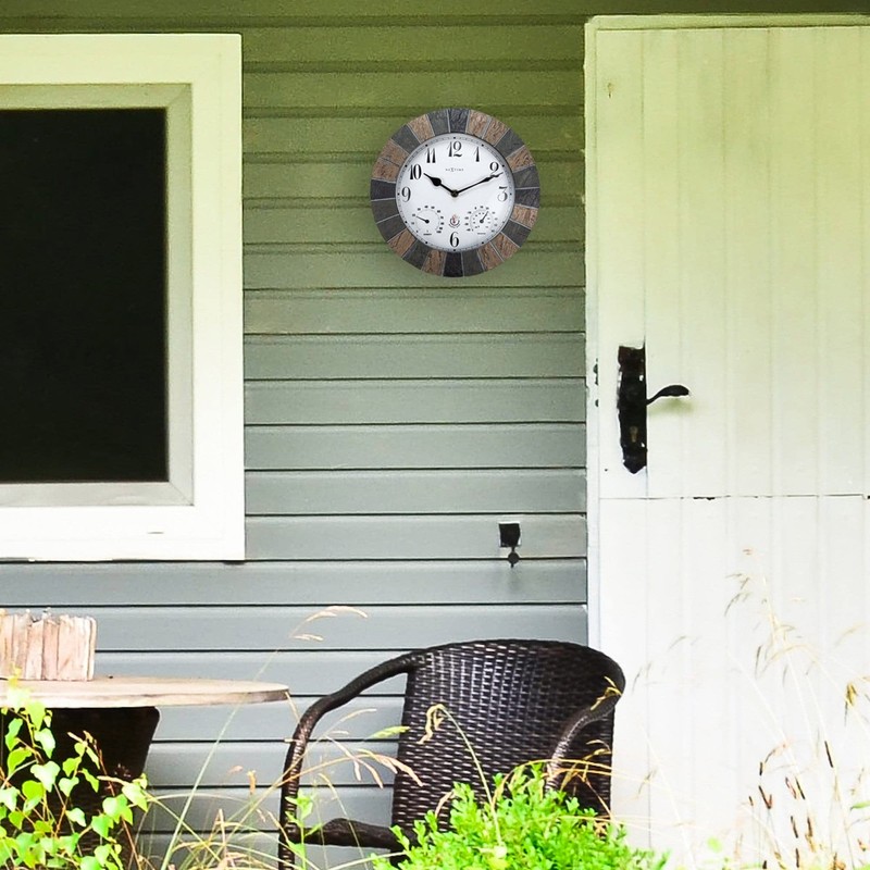 NEXTIME Aster Outside Weather Station Wall Clock