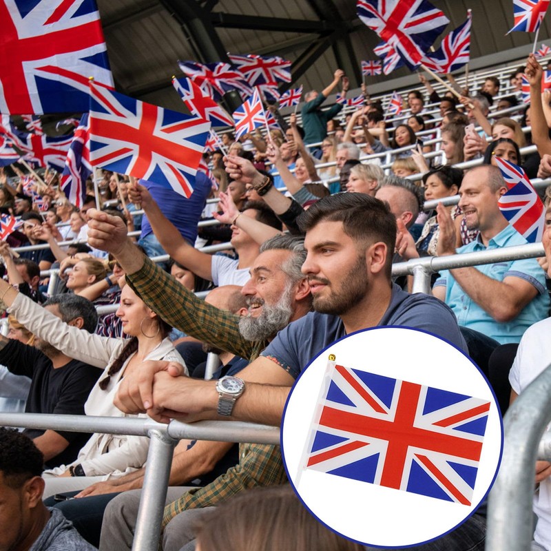 British Flag, British Flag, British Flag, Hand Wave Small Flags