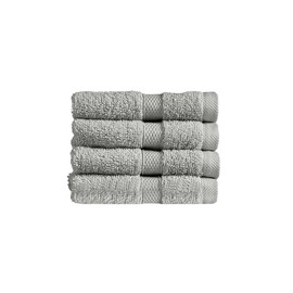 Christy Refresh Bathroom Towel Set | Set of 4 | 4 Face Cloth Set | Quick Dry | Tonal and Stylish | Soft Absorbent Shower Towels | 100% Cotton 550GSM | Machine Washable | Dove Grey