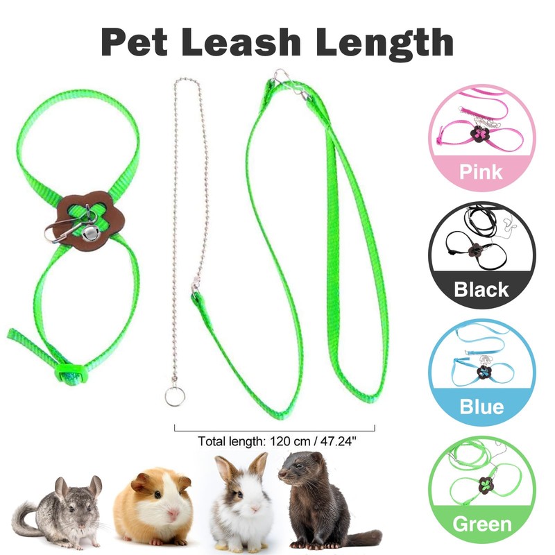 HOKABLE 2 Pack Adjustable Hamster Leash Harness for Harness for