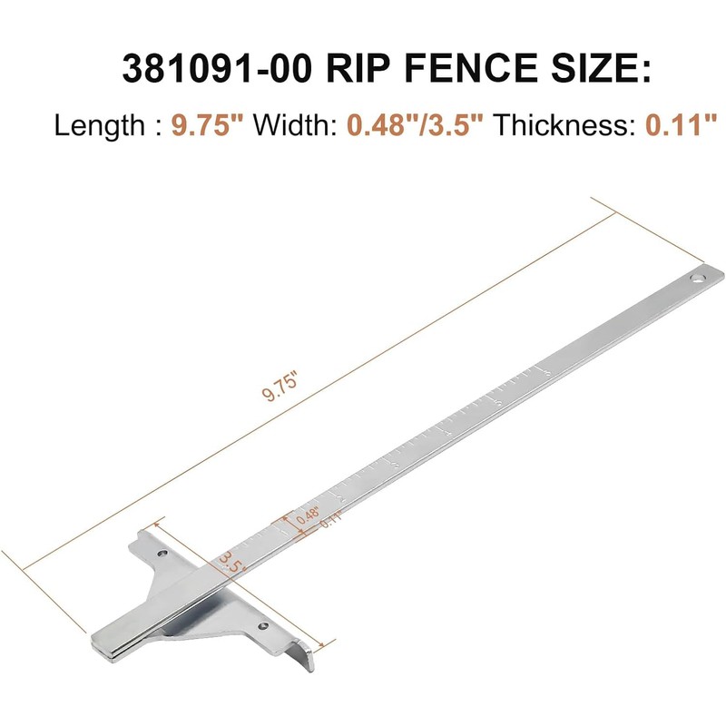 Powswopx 381091-00 Rip Fence Replace for Dewalt DC390K, DW936, DC300,