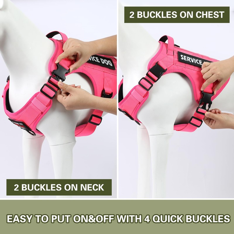 Belababy Tactical Anti Pull Dog Harness Small Medium Large Dog,