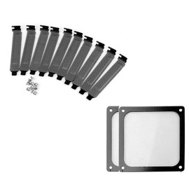 S SIENOC 10 x PCI Slot Cover with Screws + 2 x 120mm Fan Cover with Ultra Fine Dust Filter, Magnetic Mounting Black (10 x PCI Cover + 2 Dust Filters)