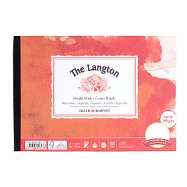 Daler-Rowney The Langton Hot-Pressed 300 gsm 10 x 7 in Watercolour Paper Pad, Glued 1 Side, Acid-free, 12 Natural White Sheets, Ideal for Professional Artists