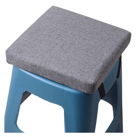 Stool Cushion Square with Ties 10/11/12/14in,Non-Slip Bar Stool Cushion Square Seat Cushion with Machine Washable Cover Chair Seat Cushion Textured Barstool Pad(#2,10x10x2in)