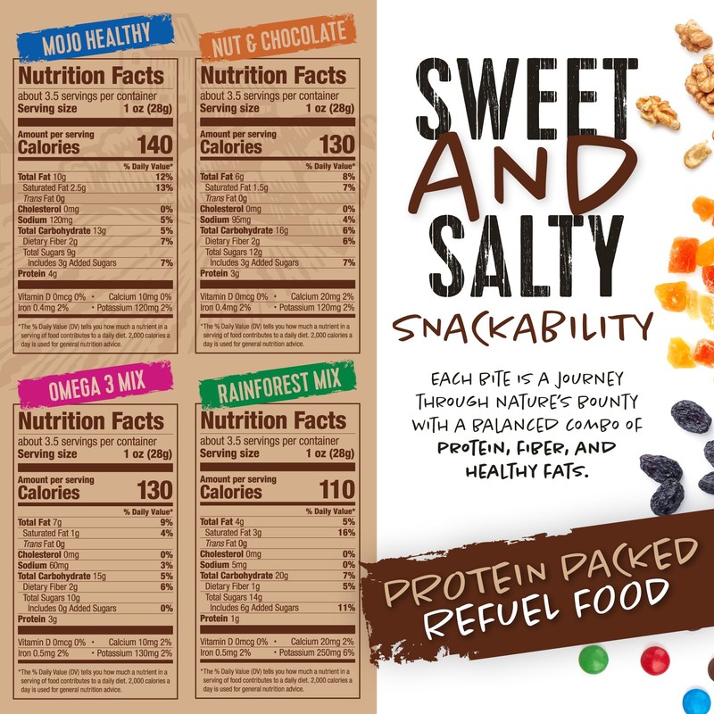 Trail Mix Snack Packs Variety - 4 Bags - Dried